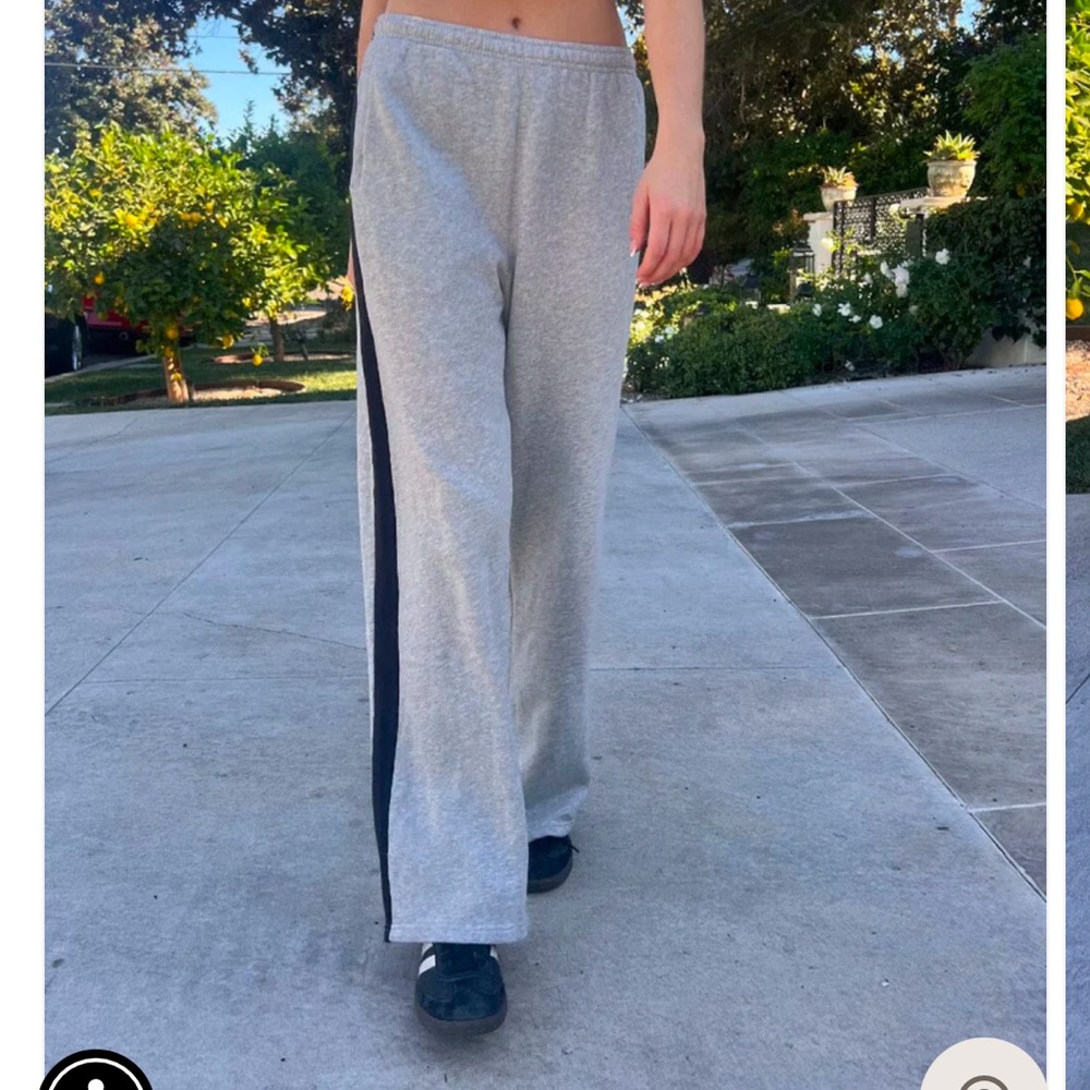 Gray Sweatpants with Black Stripe